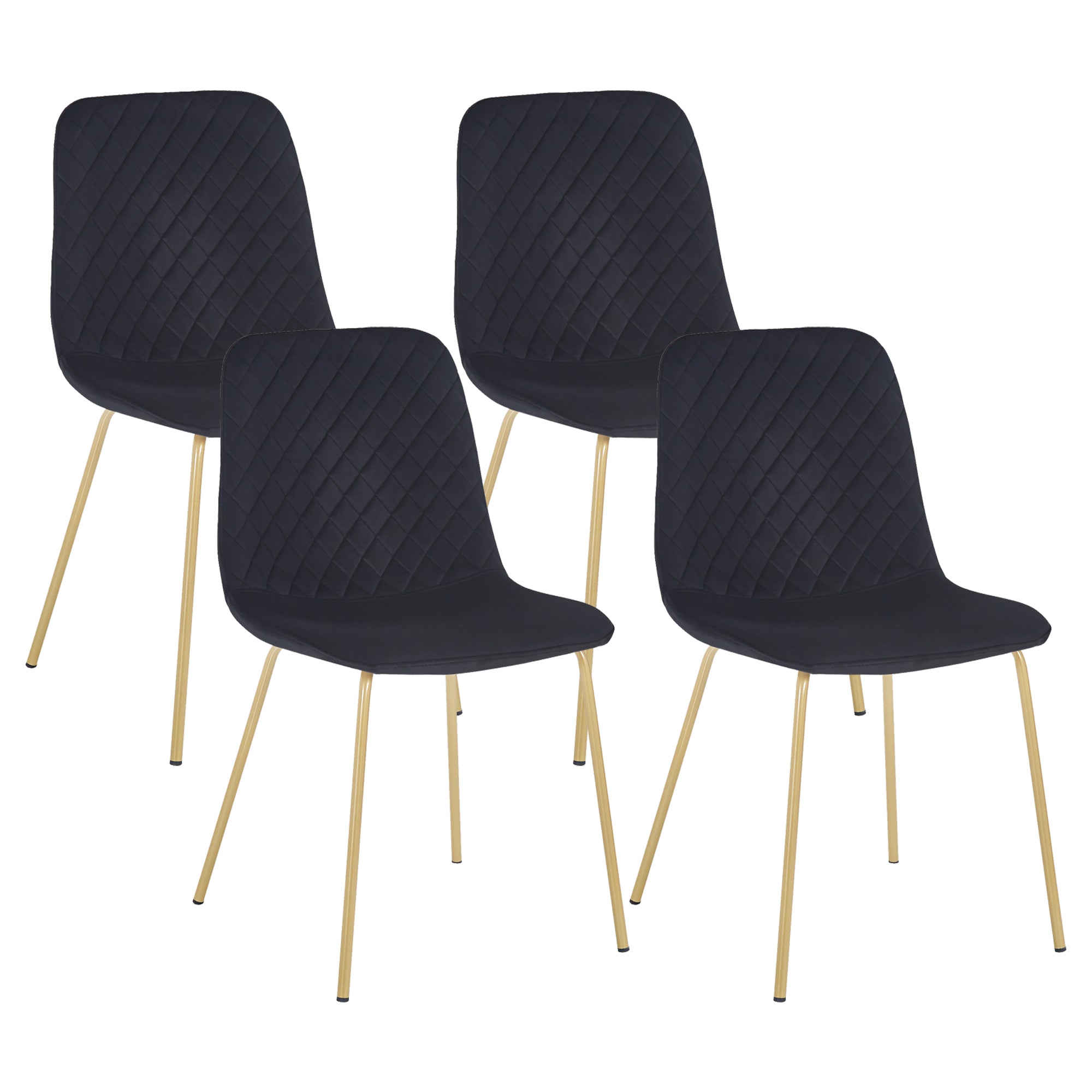 Velvet Dining Chairs Set of 4 Black