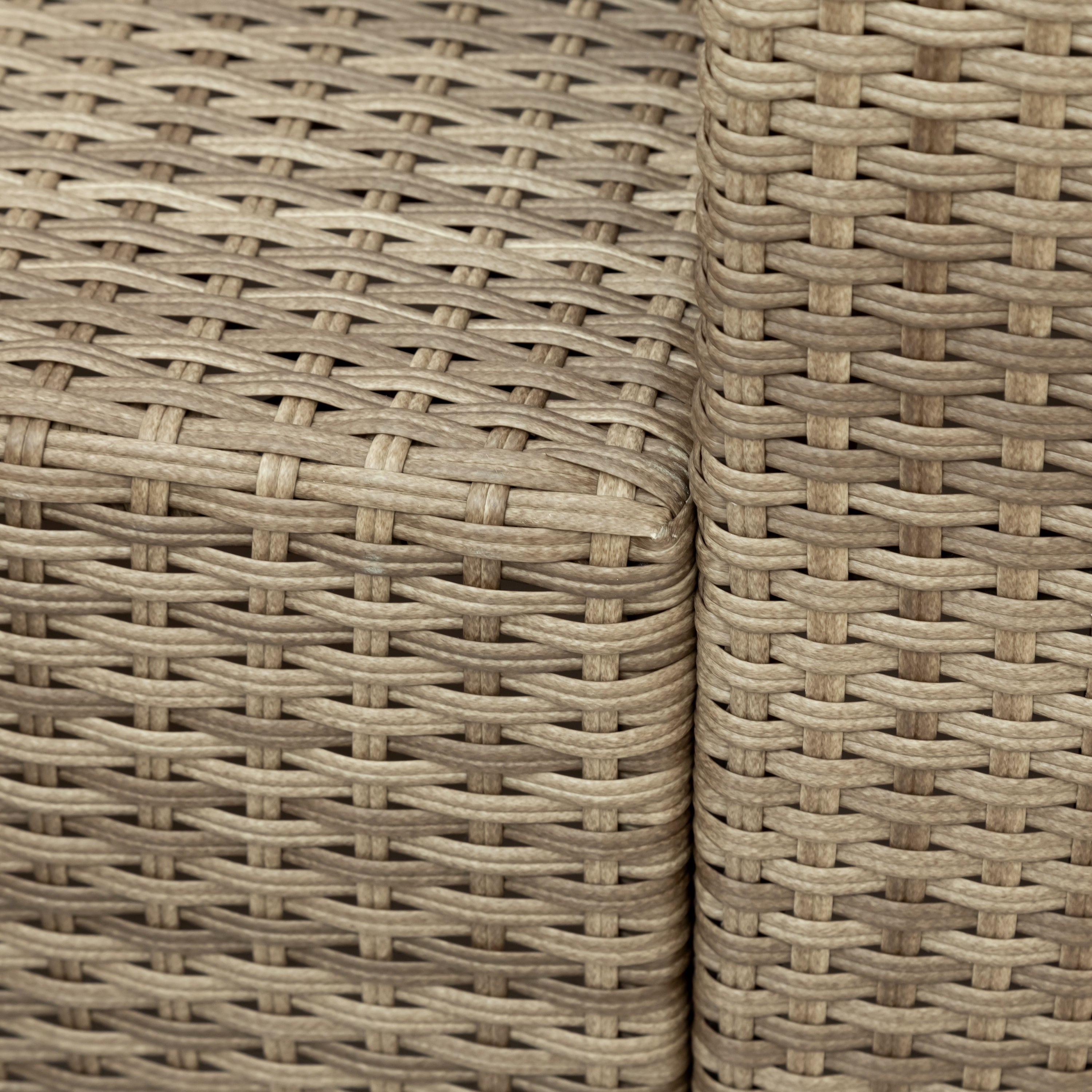 Outdoor Patio Furniture Set, 5-Piece Wicker Rattan Sectional Sofa Set - Brown and Beige