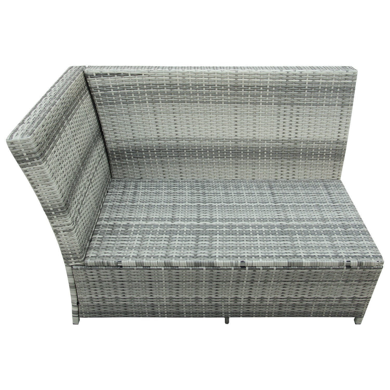 6-Piece Patio Furniture Set Outdoor Sectional Sofa with Glass Table, Ottomans for Pool, Backyard, Lawn - Gray