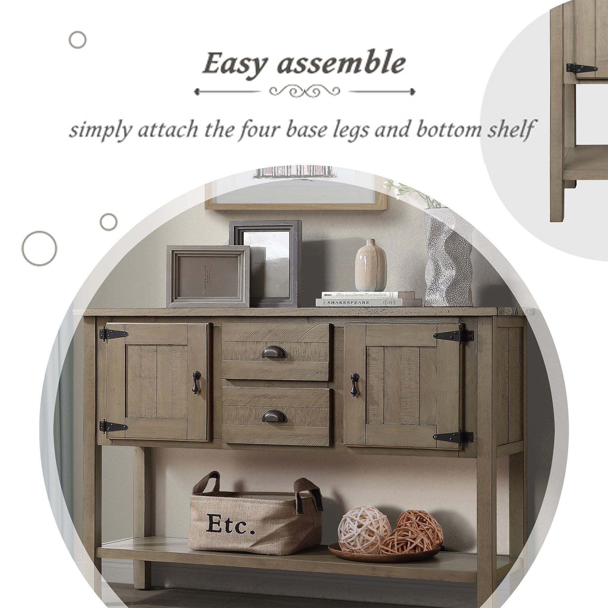 2-drawer console table