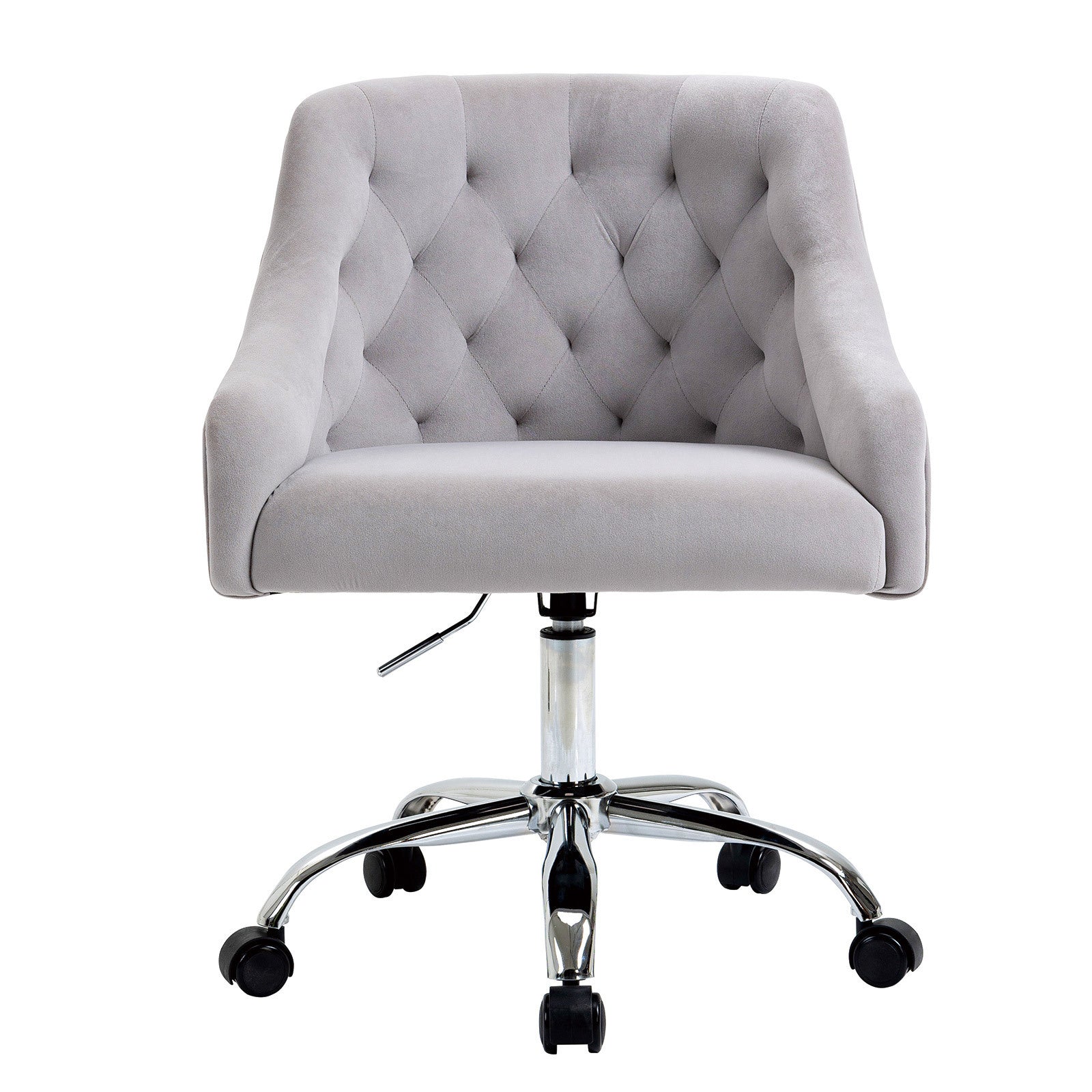 Modern Velvet Swivel Armchair with Soft Seat - Grey