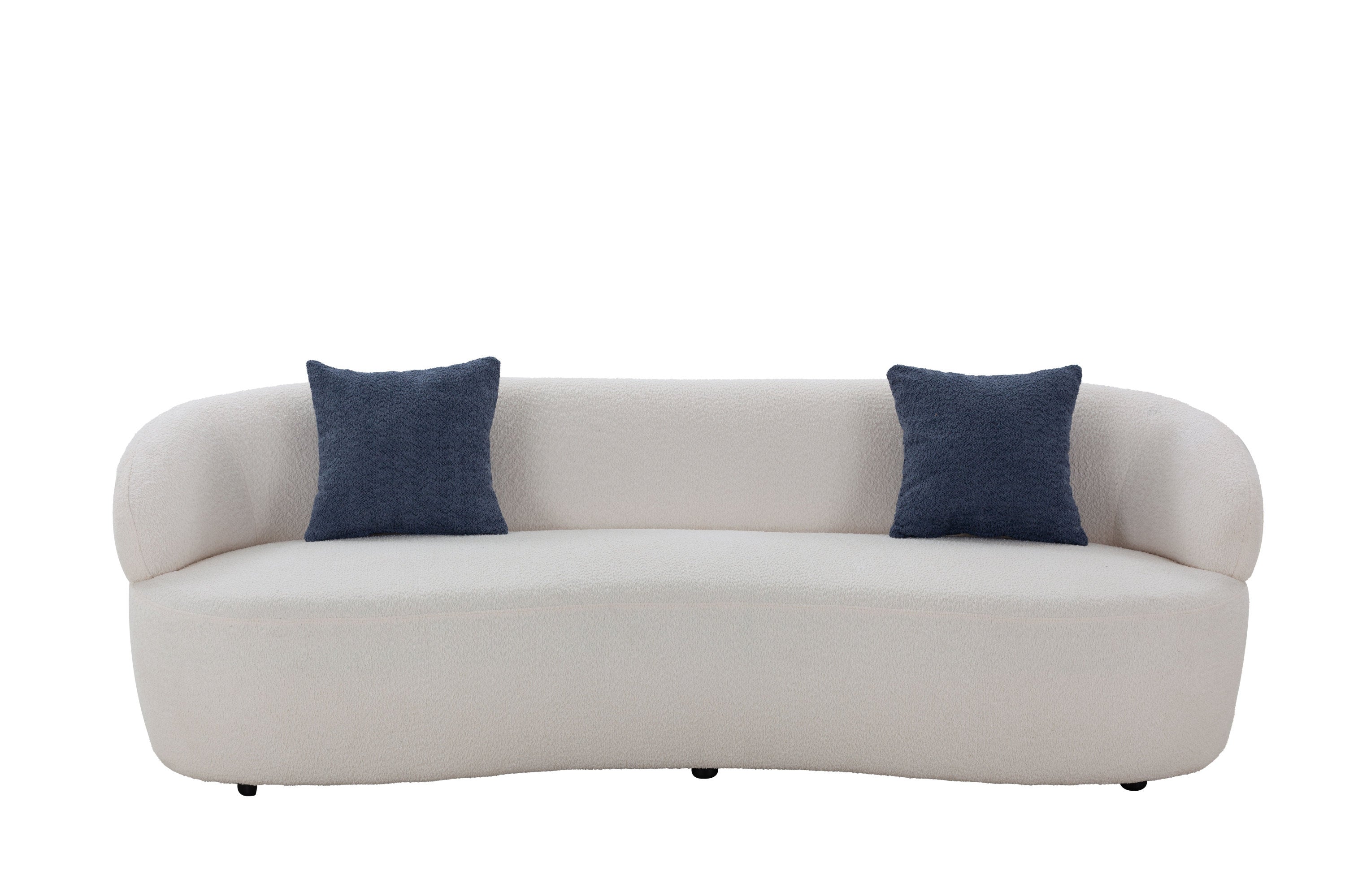 3 Seat Cloud Couch Boucle Modern Curved Sofa Living Room, Bedroom, Office, Beige