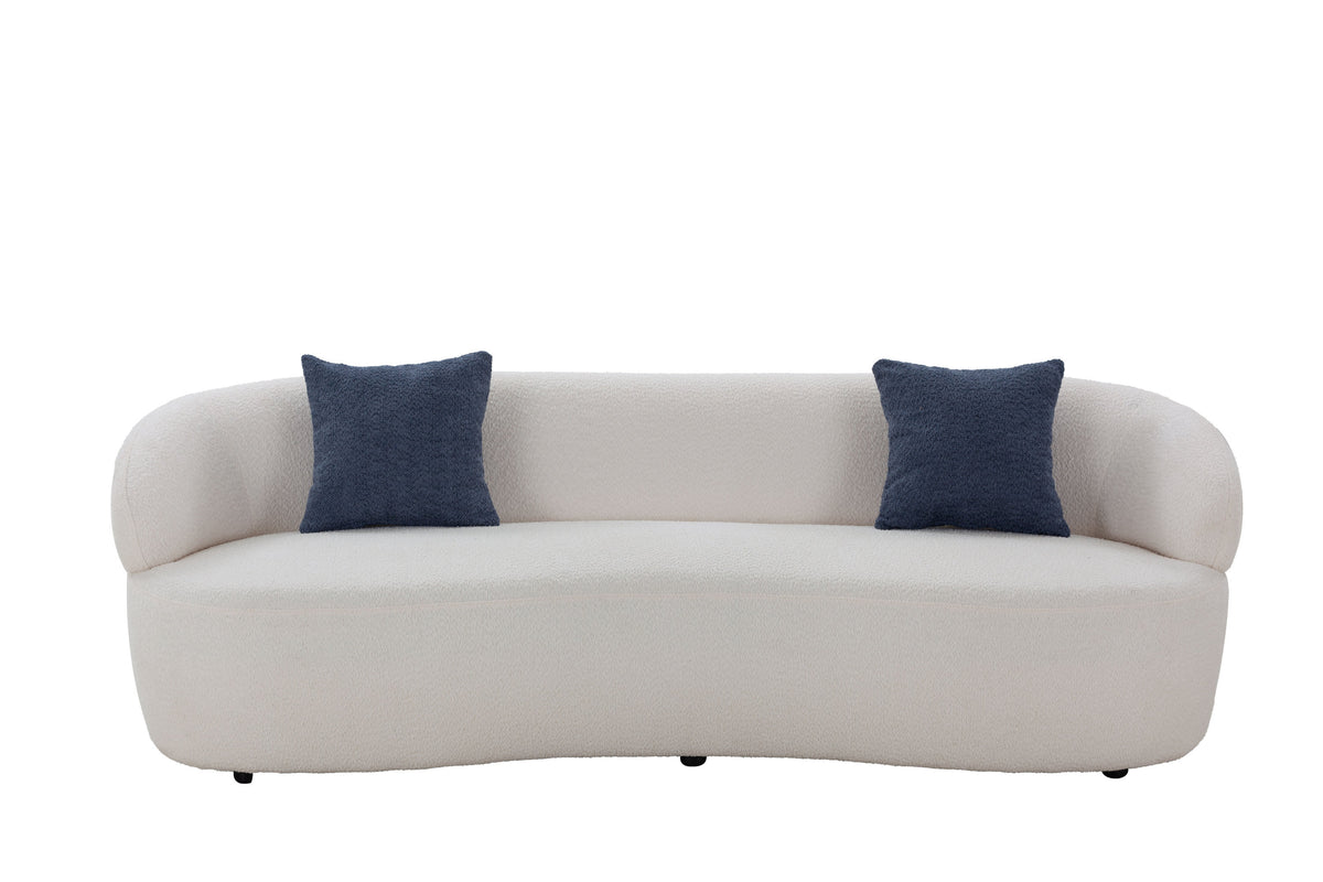 3 Seat Cloud Couch Boucle Modern Curved Sofa Living Room, Bedroom, Office, Beige