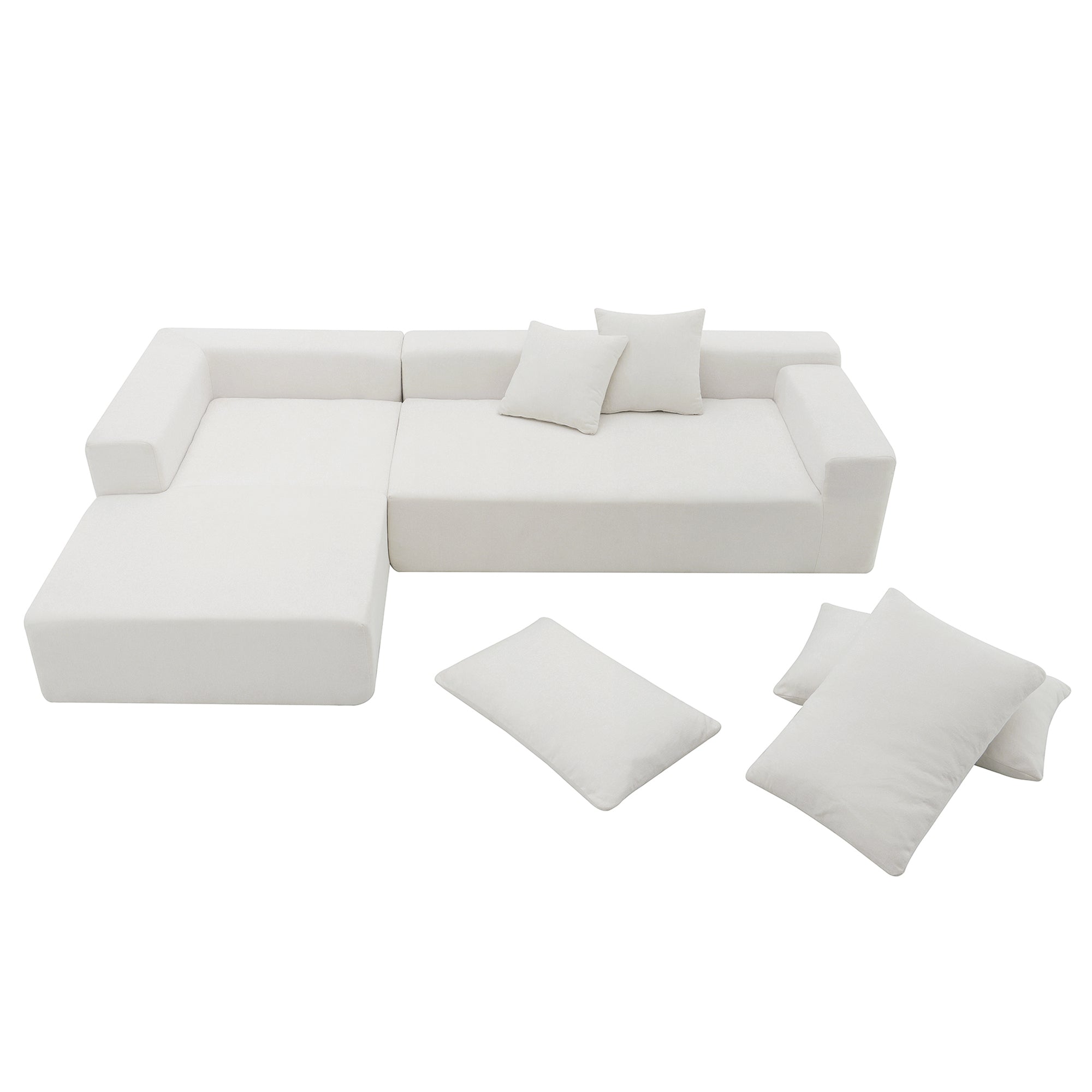 MAICOSY 109" L Shaped Sectional Sofa Bed Couches 2Pc Loveseat Chaise Convertible