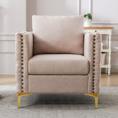 Armchair Tufted Button Accent Chair Club Chair with Steel Legs