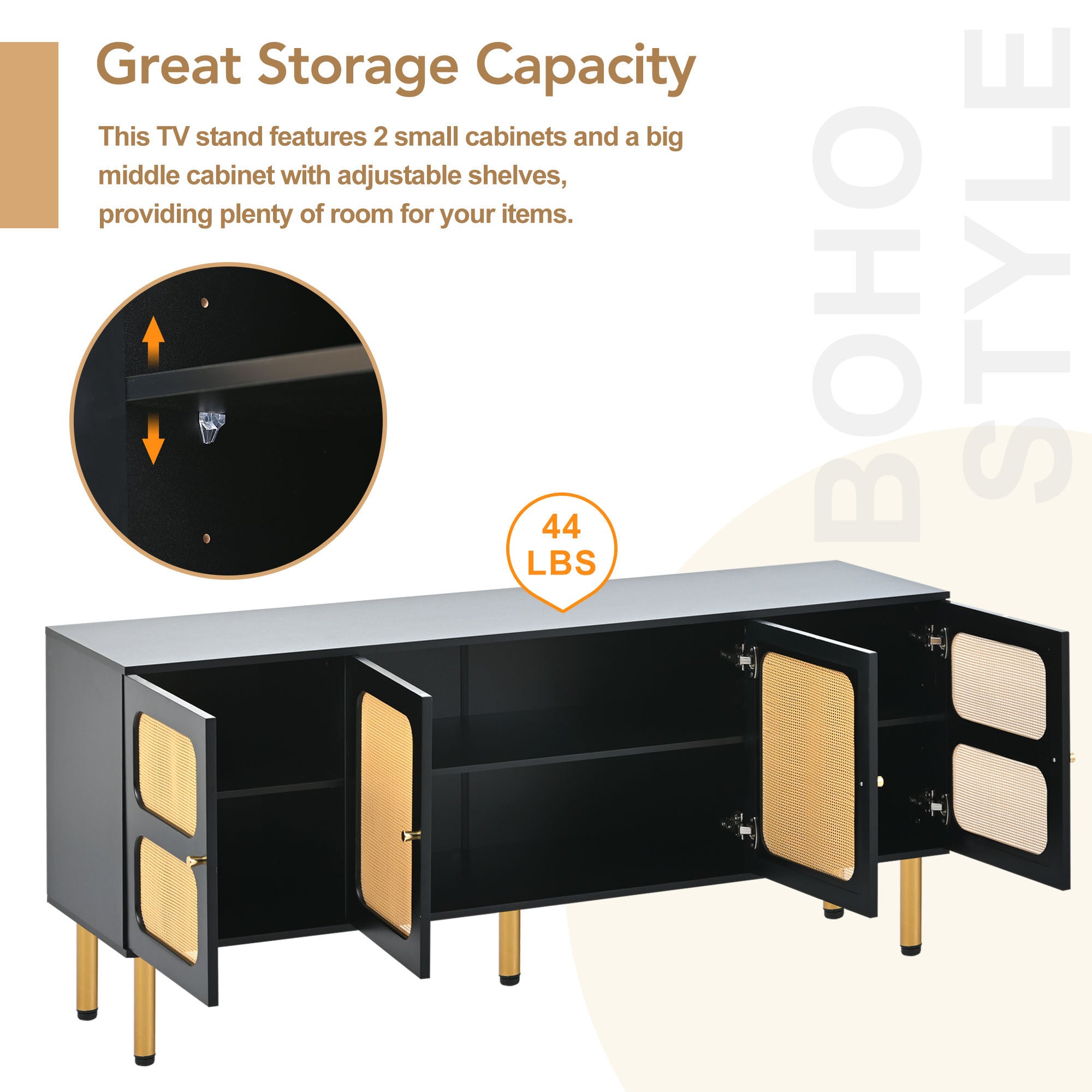 Gold Metal Base TV Stand