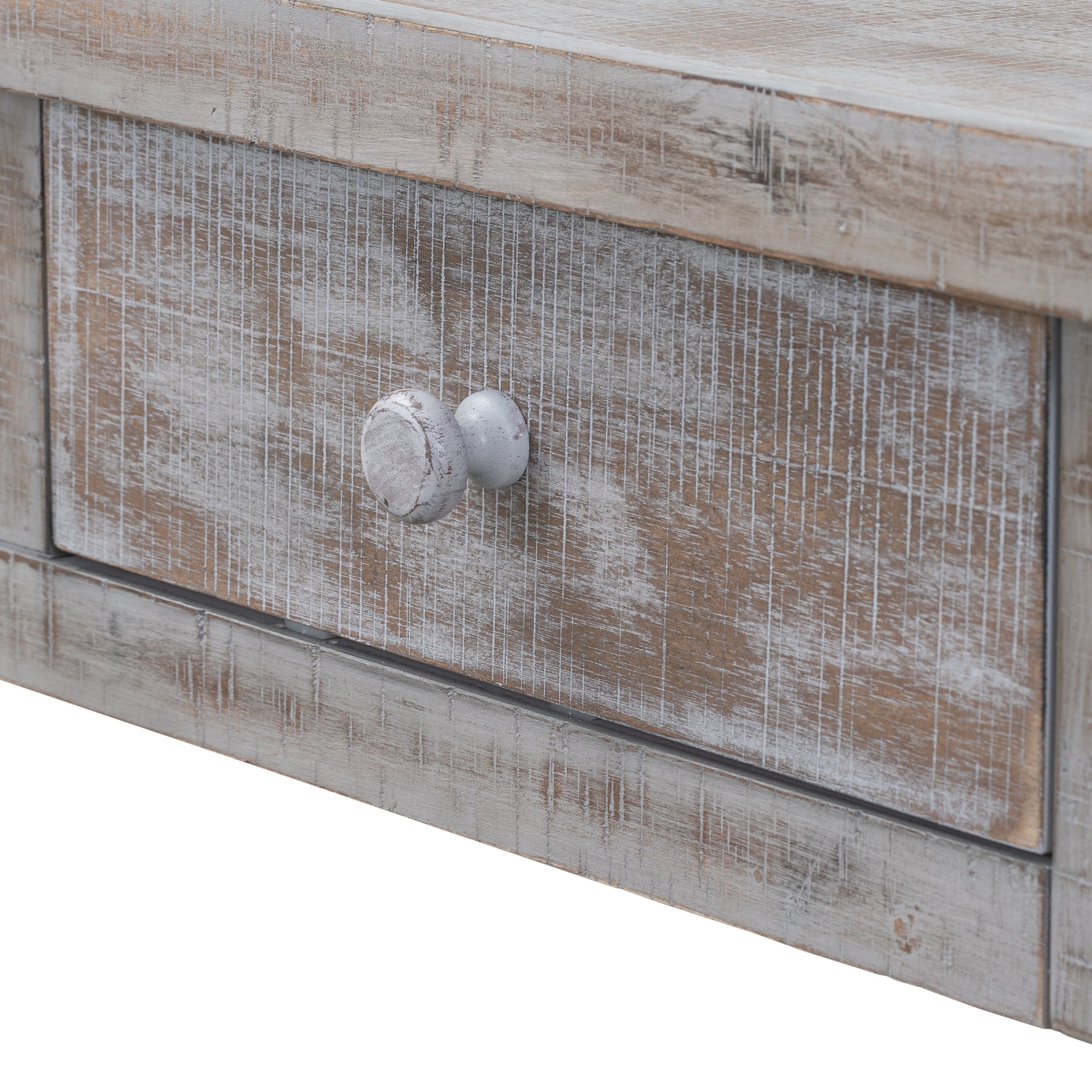 Farmhouse Console Table for Hallway with 4 Front Facing Storage Drawers and 1 Shelf