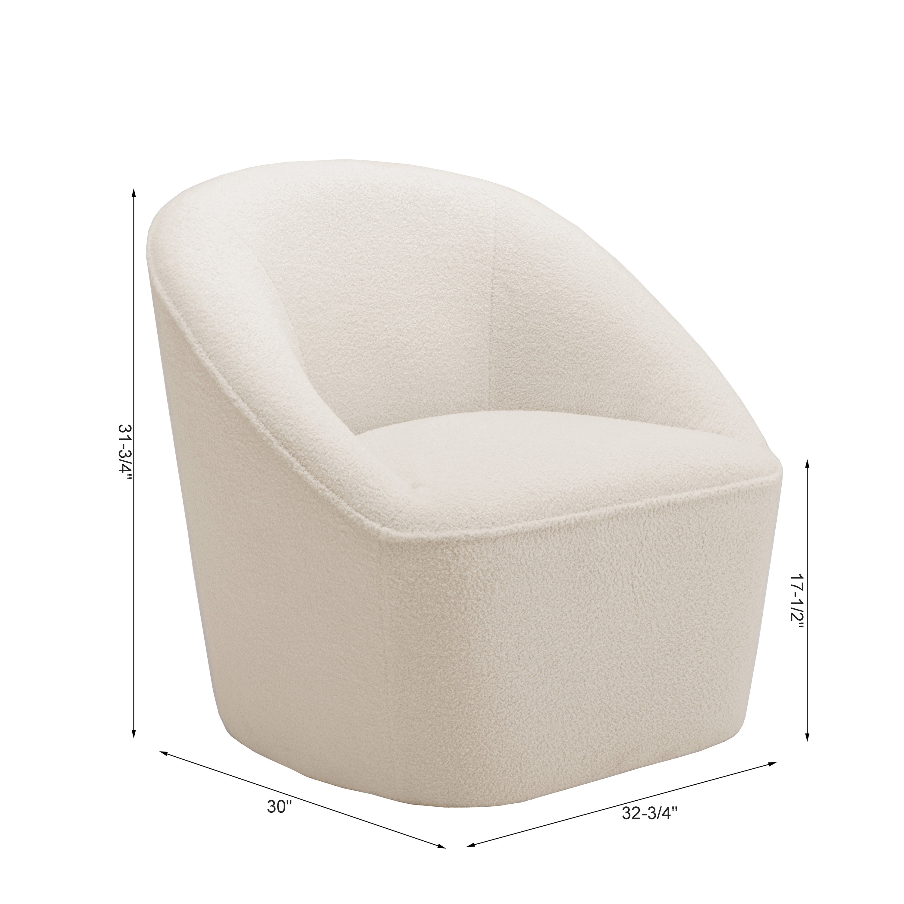 Cozy Boucle Swivel Chair