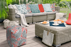 Coral Indoor/Outdoor Pouf - Zipper Cover Only
