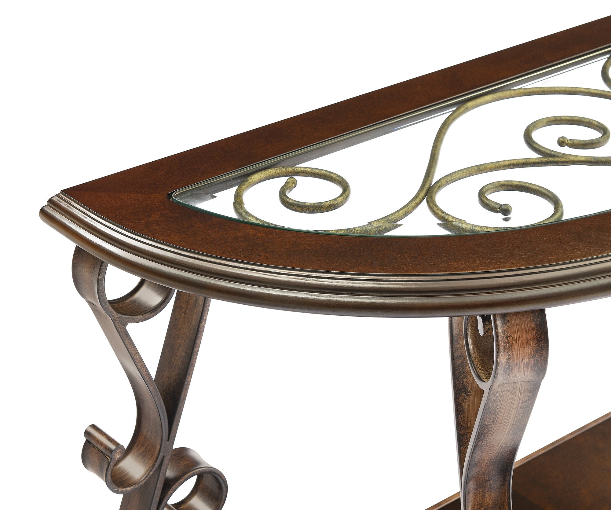 Powder coat metal console table