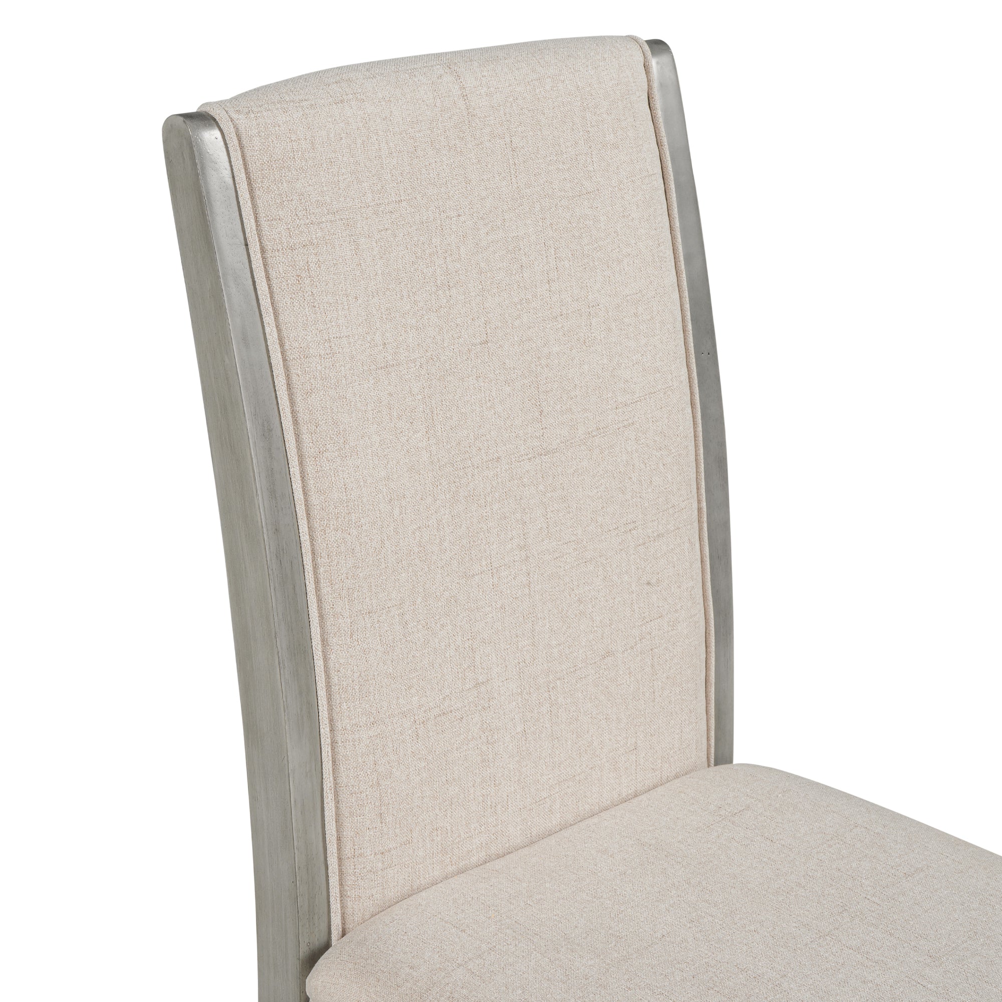 Farmhouse Wood Full Back Dining Chairs with Upholstered Cushions (Set of 4) - Grey
