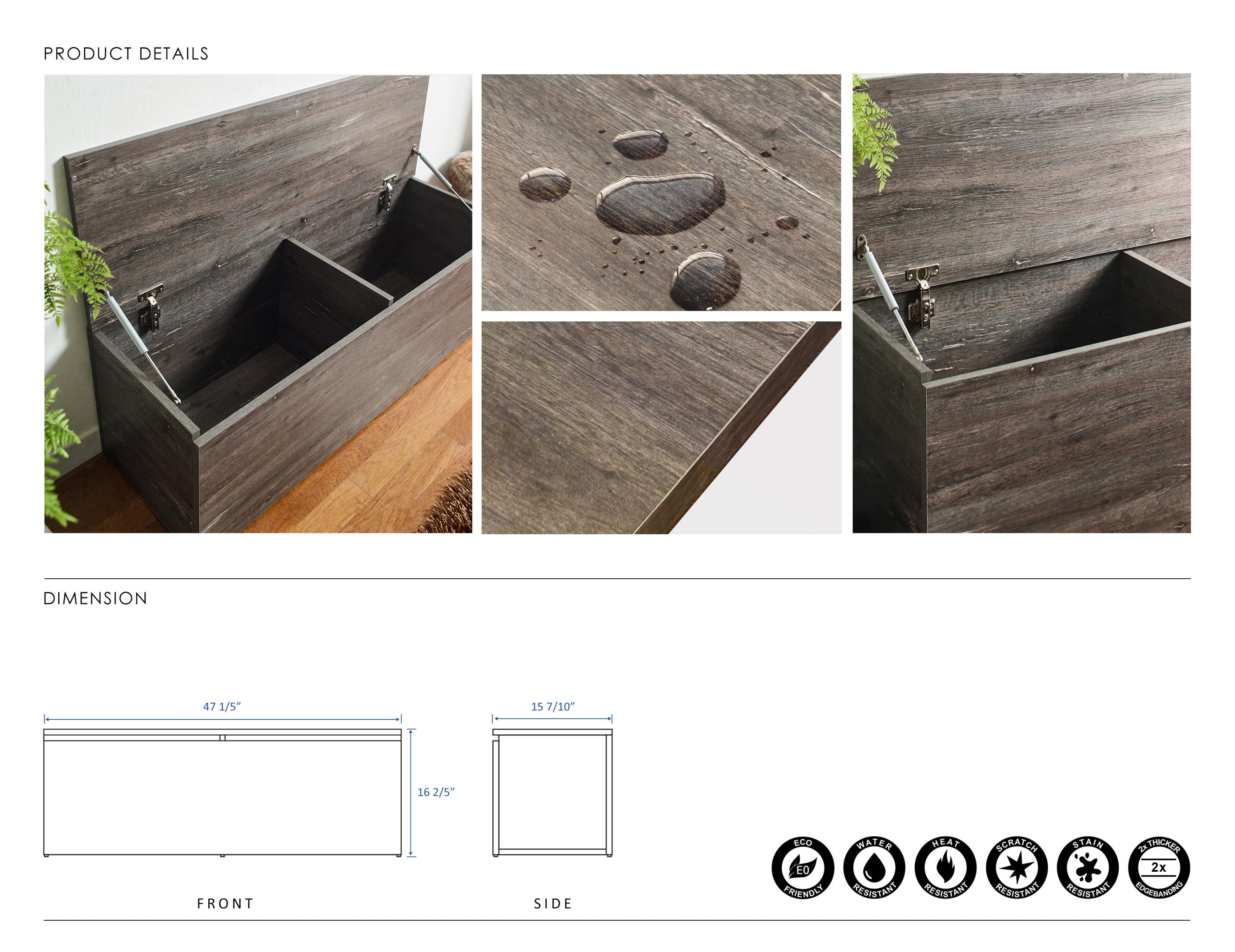 Rustic Gray Bench