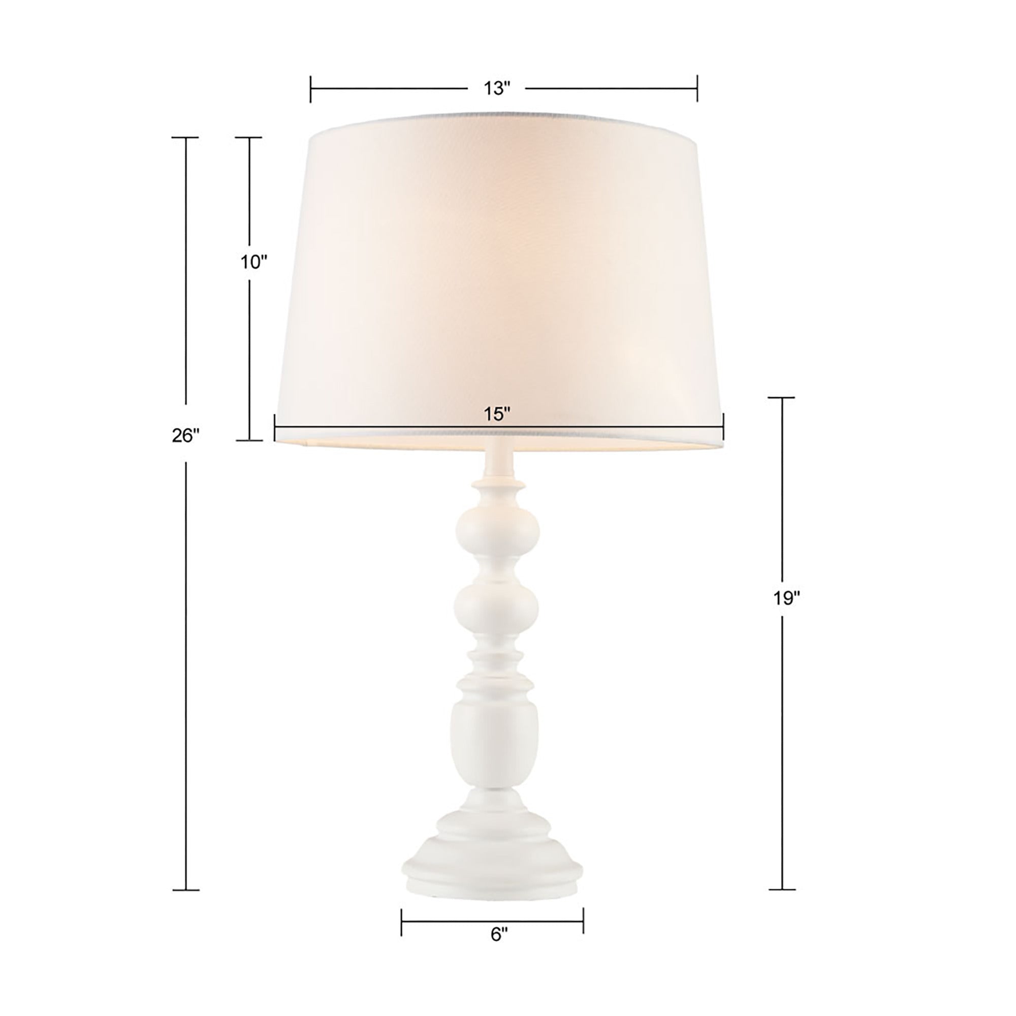 Astoria Resin Buffet Table Lamp - White