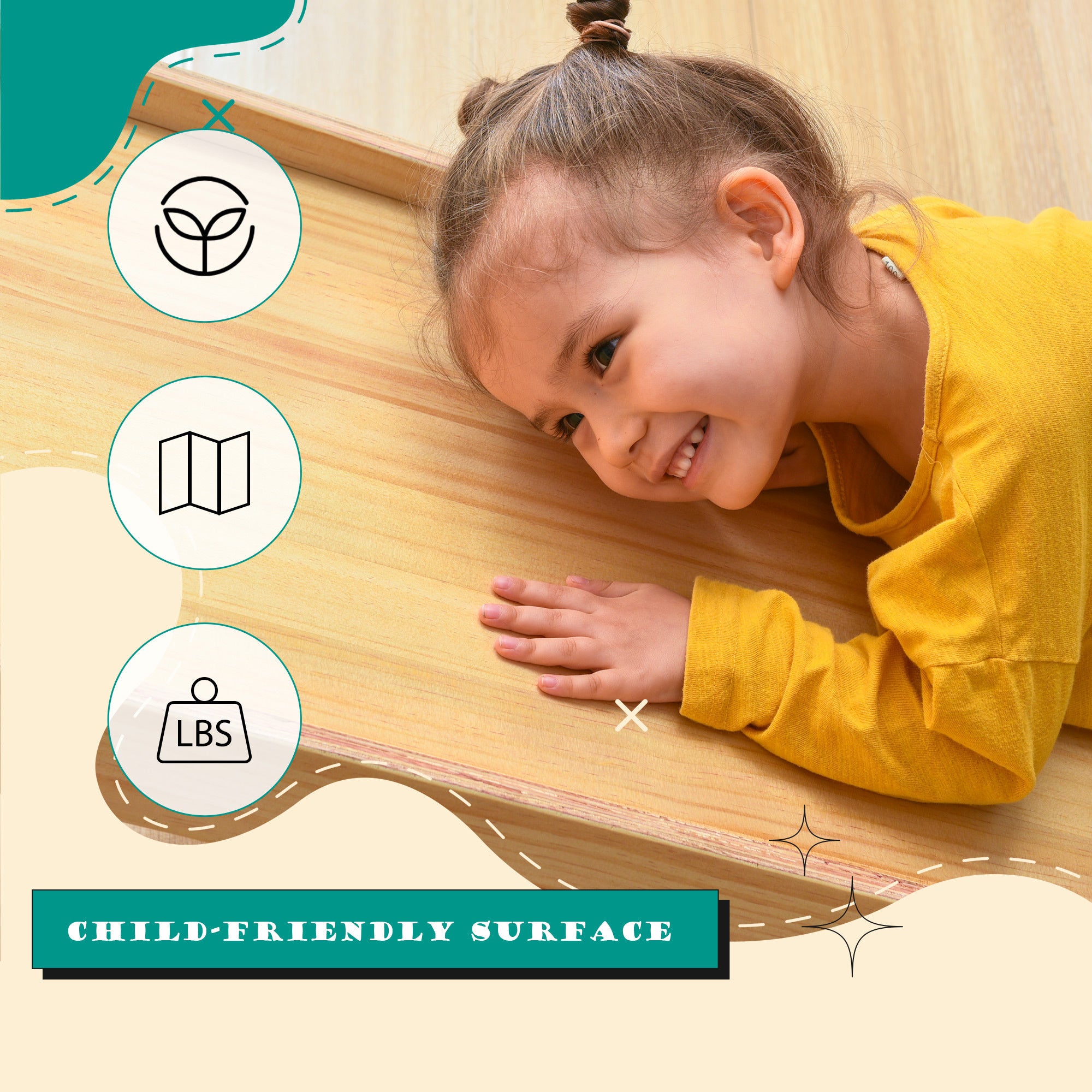 Wooden Swing and Slide Set Indoor Foldable Climbing Playground Play set for Kids/Toddlers