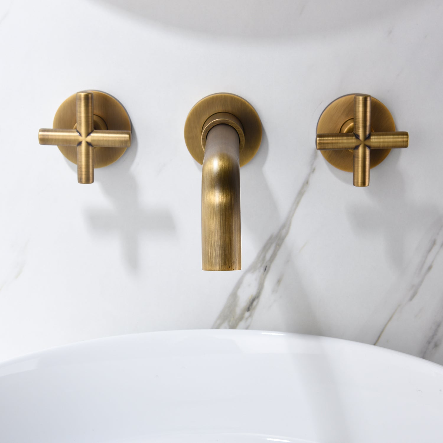 Bathroom Faucet Wall Mounted Bathroom Sink Faucet - Bronze