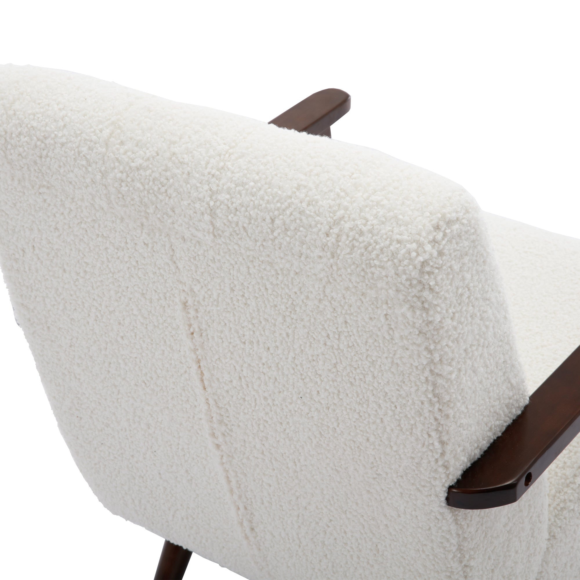 Wood Frame Modern Accent Chair Lounge Chair - White Teddy
