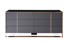 Nova Domus Cartier Modern Black & Rose Gold Dresser