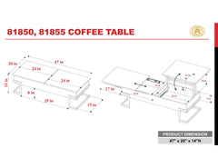 Calnan Coffee Table - White & Chrome