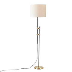 Asymmetrical Adjustable Height Metal Floor Lamp - Black