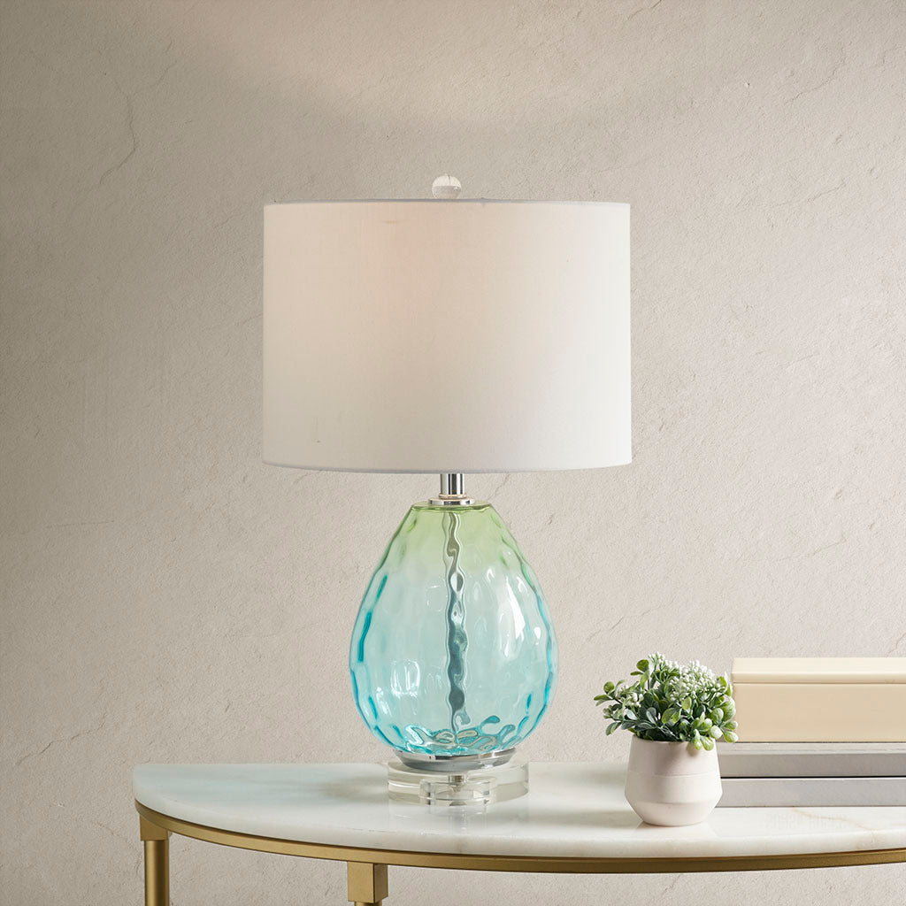 Blue Ombre Glass Table Lamp