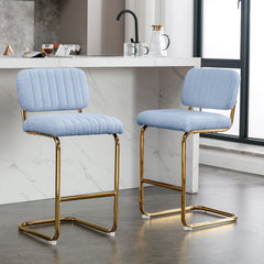 Modern Counter Height Bar Stools (Set of 2) - Blue