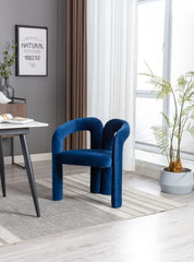 Contemporary Designed  Fabric Upholstered Accent/Dining Chair /Barrel Side Chairs (Set of 2) - Navy