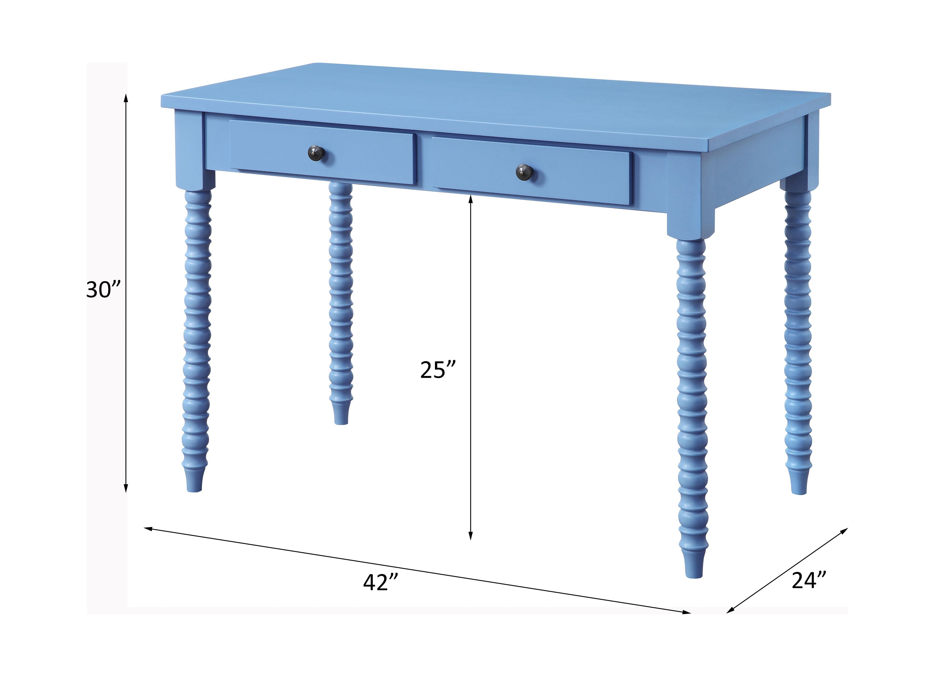 Classic Style Writing Desk - Blue Finish