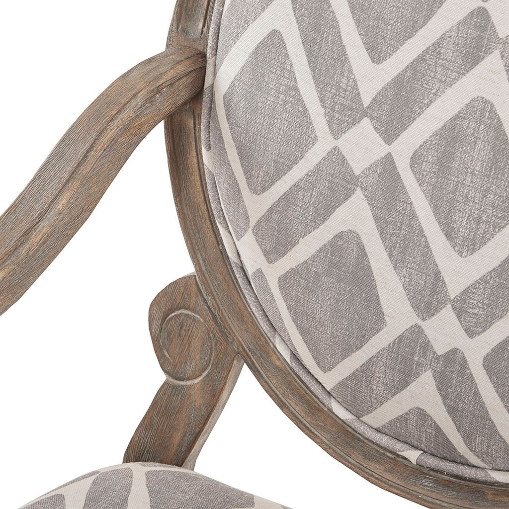 Brentwood Exposed Wood Arm Chair - Brown/ Grey