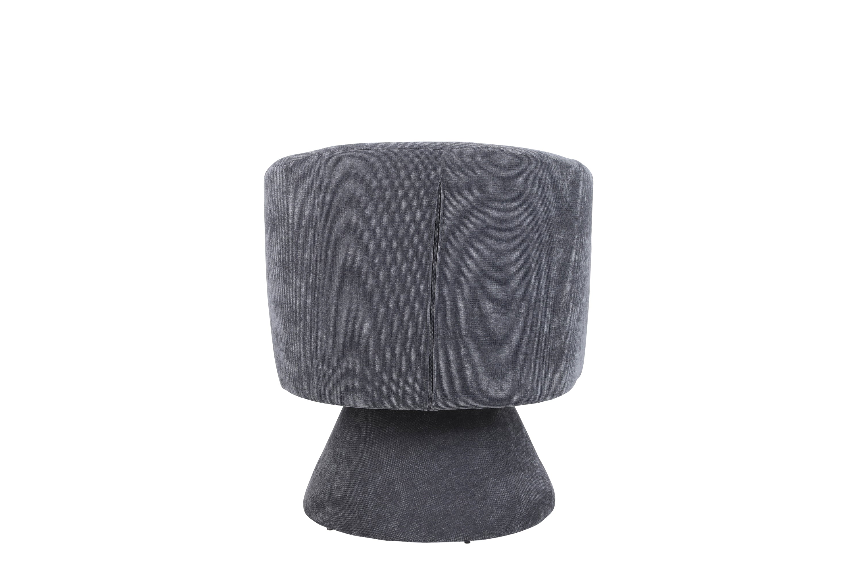 Swivel Accent Chair Armchair, Round Barrel Chair in Fabric - Dark Grey