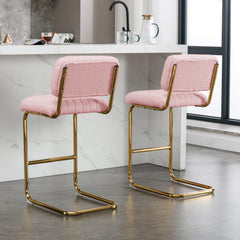 Modern Counter Height Bar Stools (Set of 2) - Pink