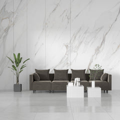 Sectional Sofa modular Couch L Shape with  Pillows - Camel