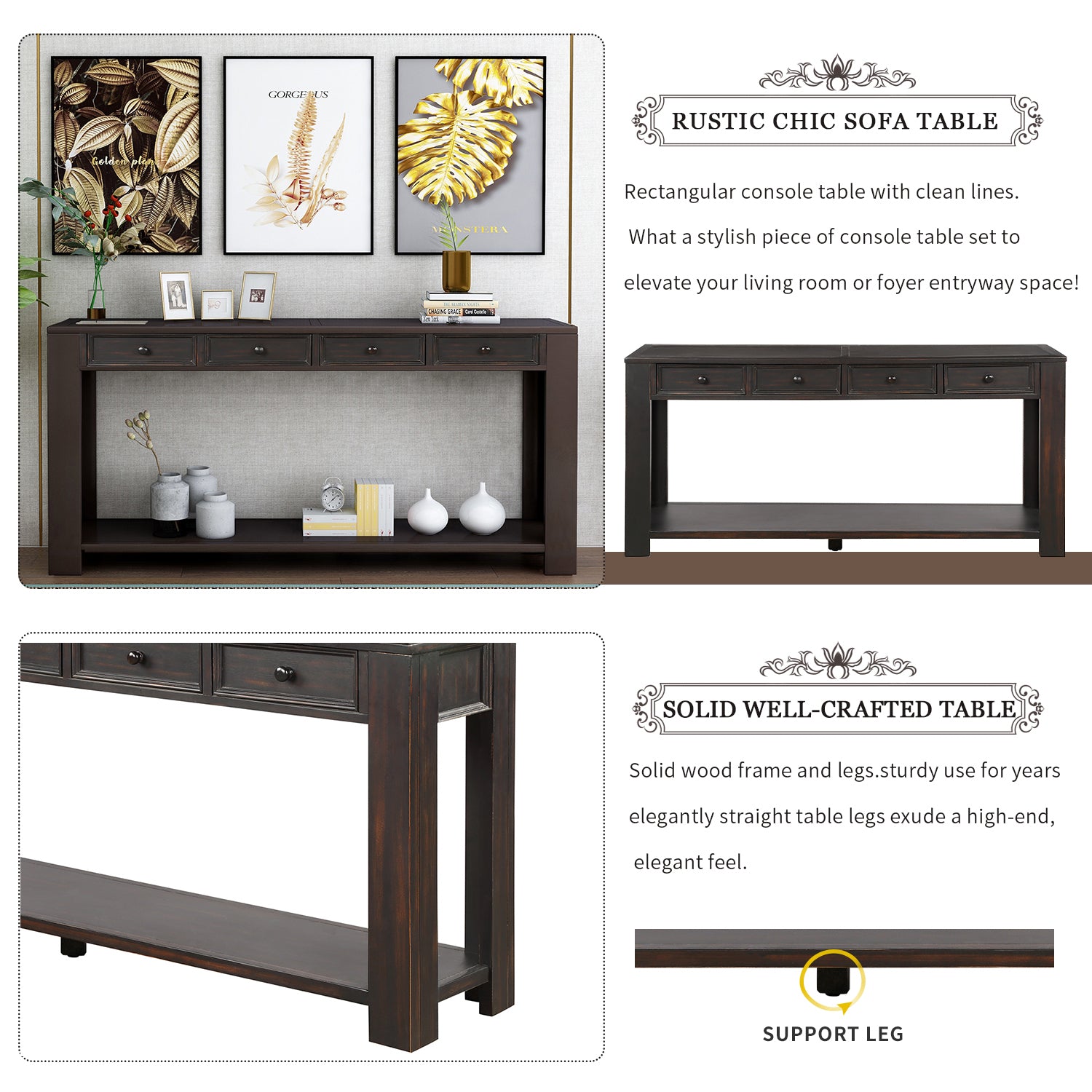 black console table