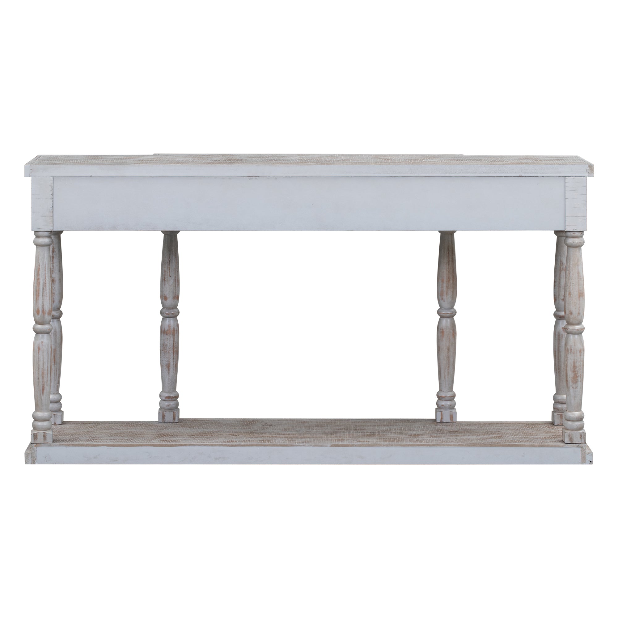 Farmhouse Console Table for Hallway with 4 Front Facing Storage Drawers and 1 Shelf