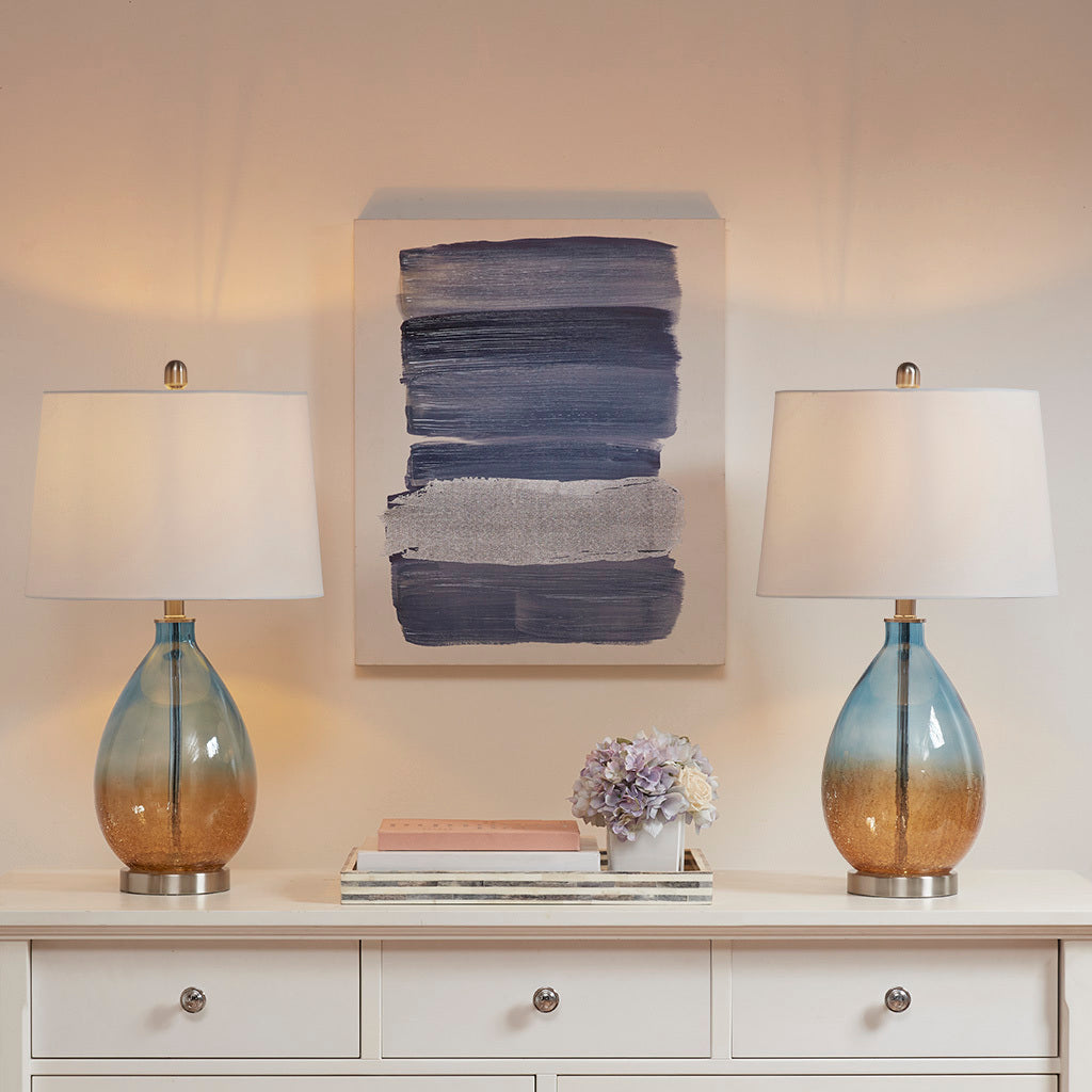 Ombre Glass Table Lamp (Set of 2) - Blue