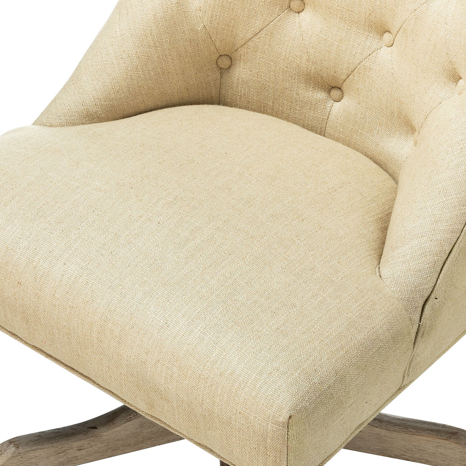 Modern Office Chair with Tufted Back - Beige
