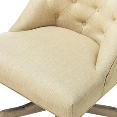 Modern Office Chair with Tufted Back - Beige