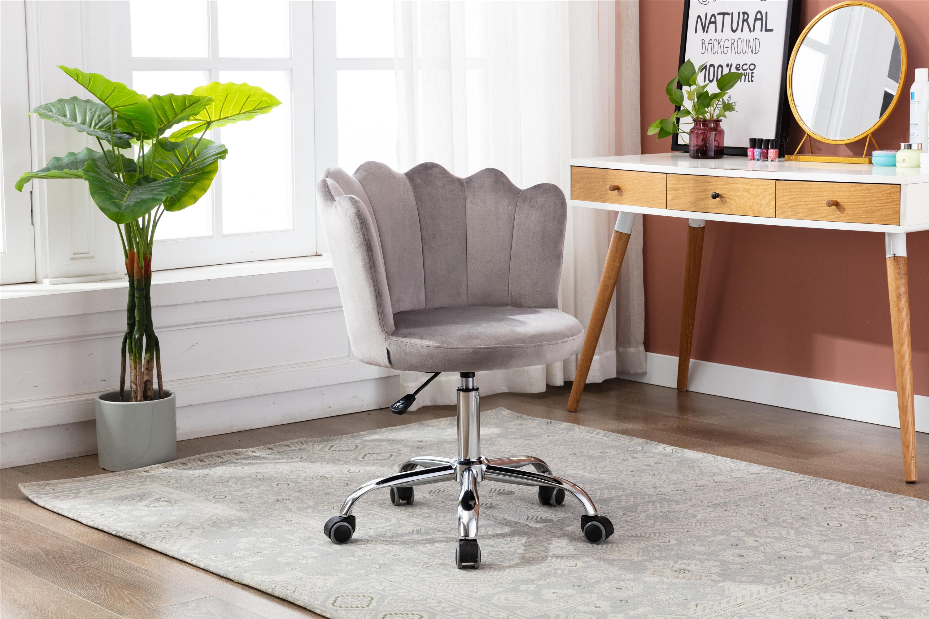 Modern Swivel Shell Chair - Grey