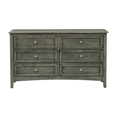 Cool Gray Finish Transitional Style 1pc Dresser of 6x Drawers Birch Veneer Wooden