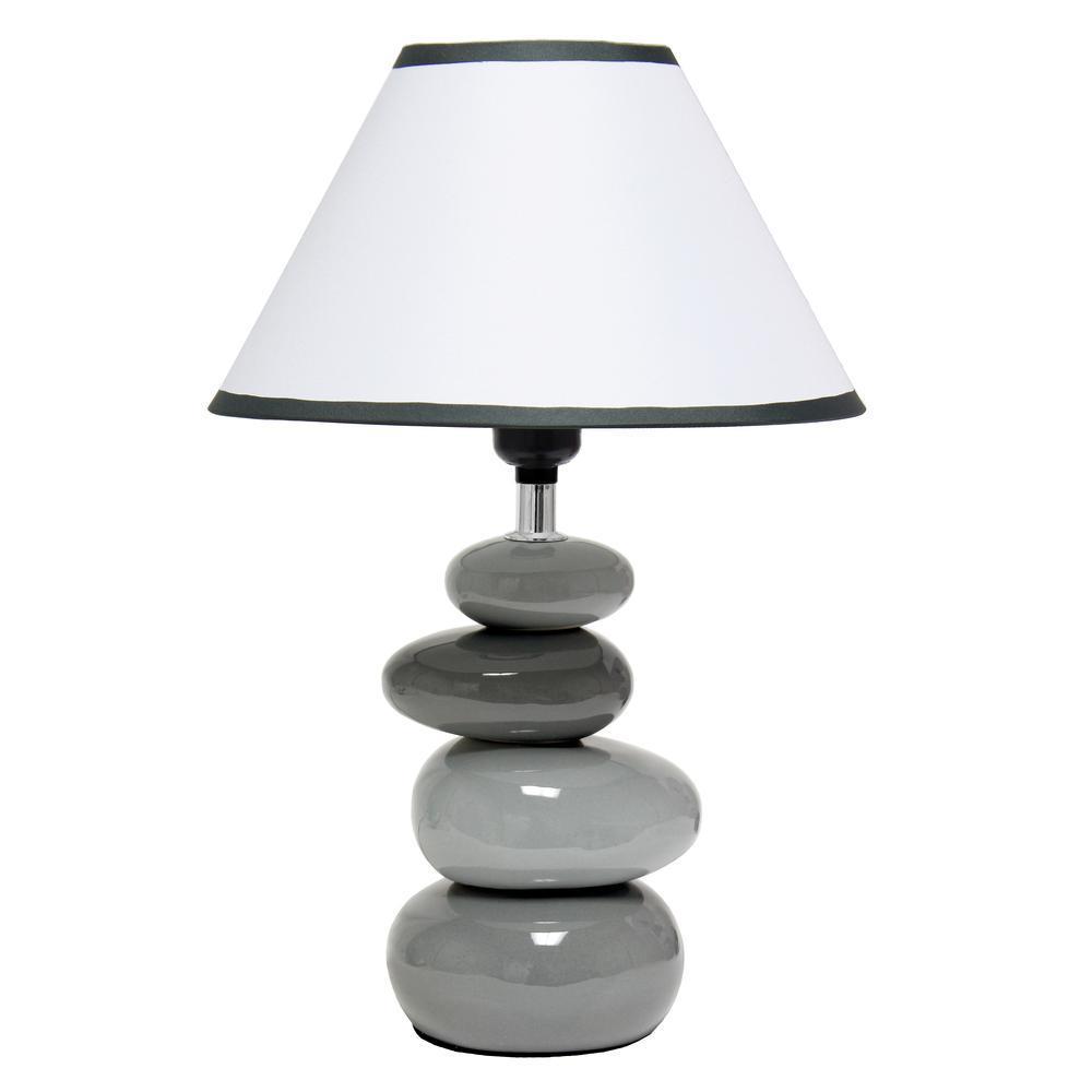 Priva 14.7" Table Desk Lamp - Grey with Fabric Shade
