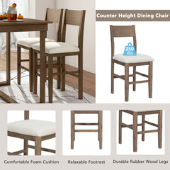 Farmhouse Counter Height Dining Chairs (Set of 4) - Brown