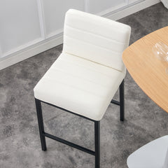 Modern Design High Counter Stool Bar Chair (Set of 2) - White