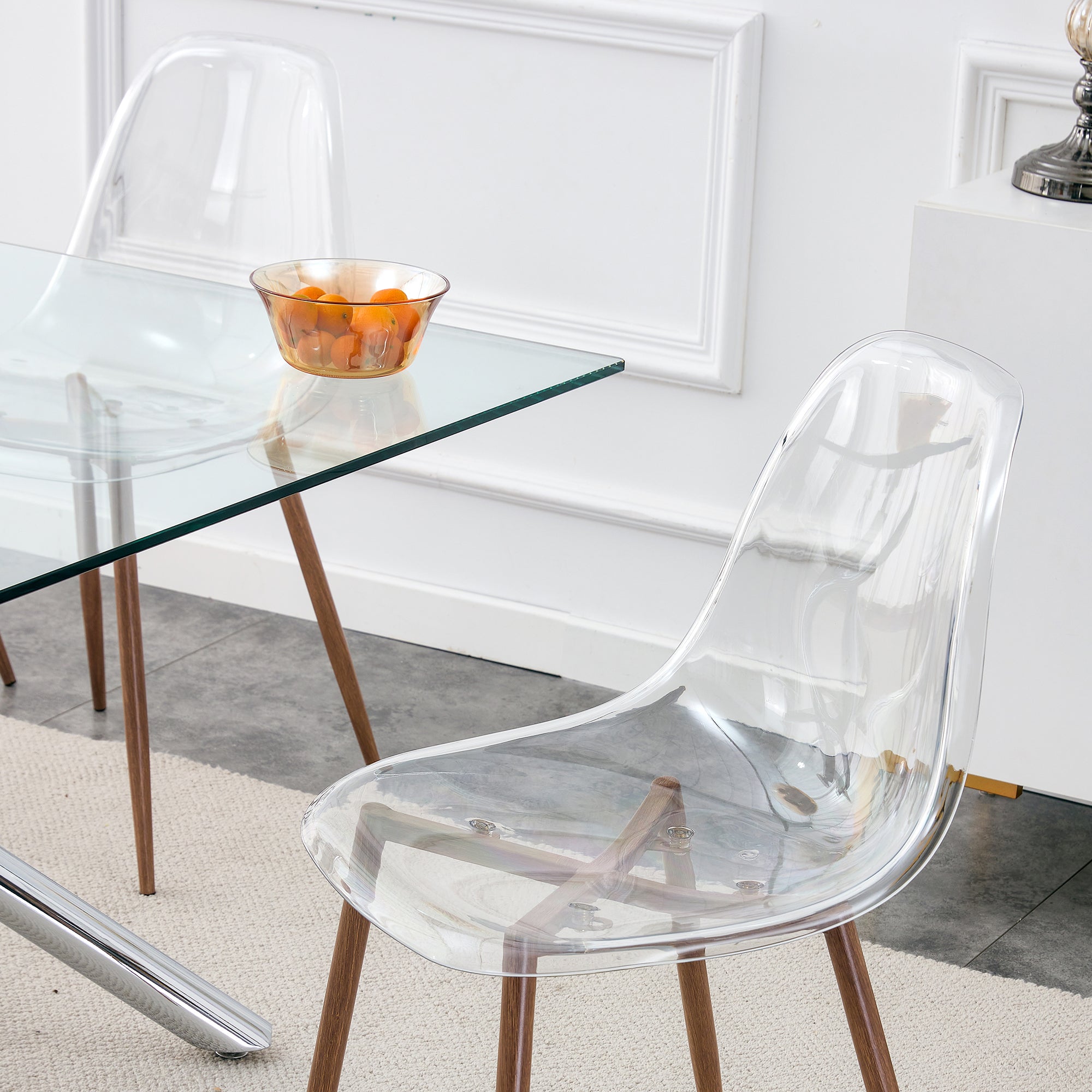 Modern Simple Transparent Dining Chair (Set of 4) - Transparent