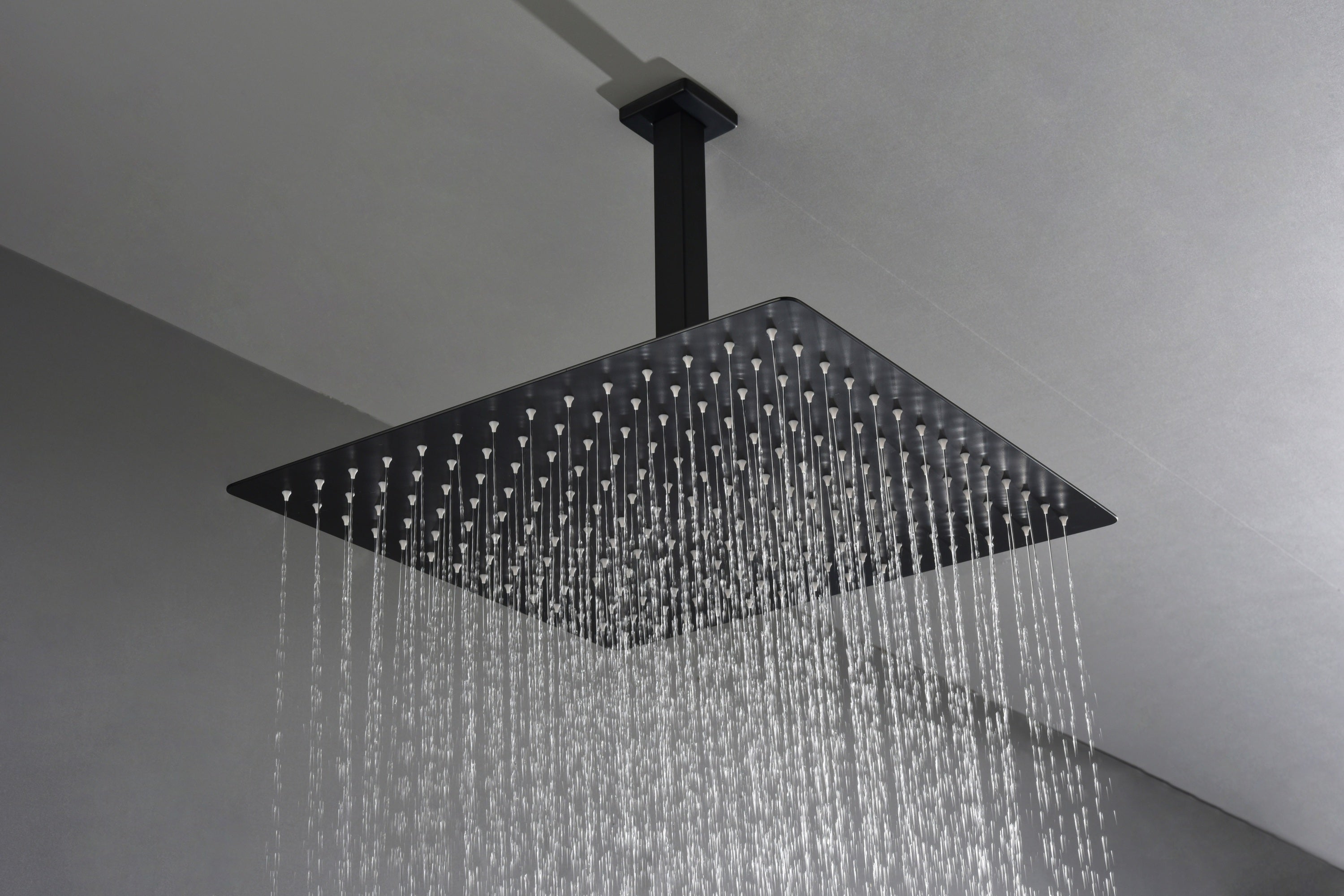 Matte Black  Bathroom Luxury Combo Set Ceiling Mounted Rainfall
