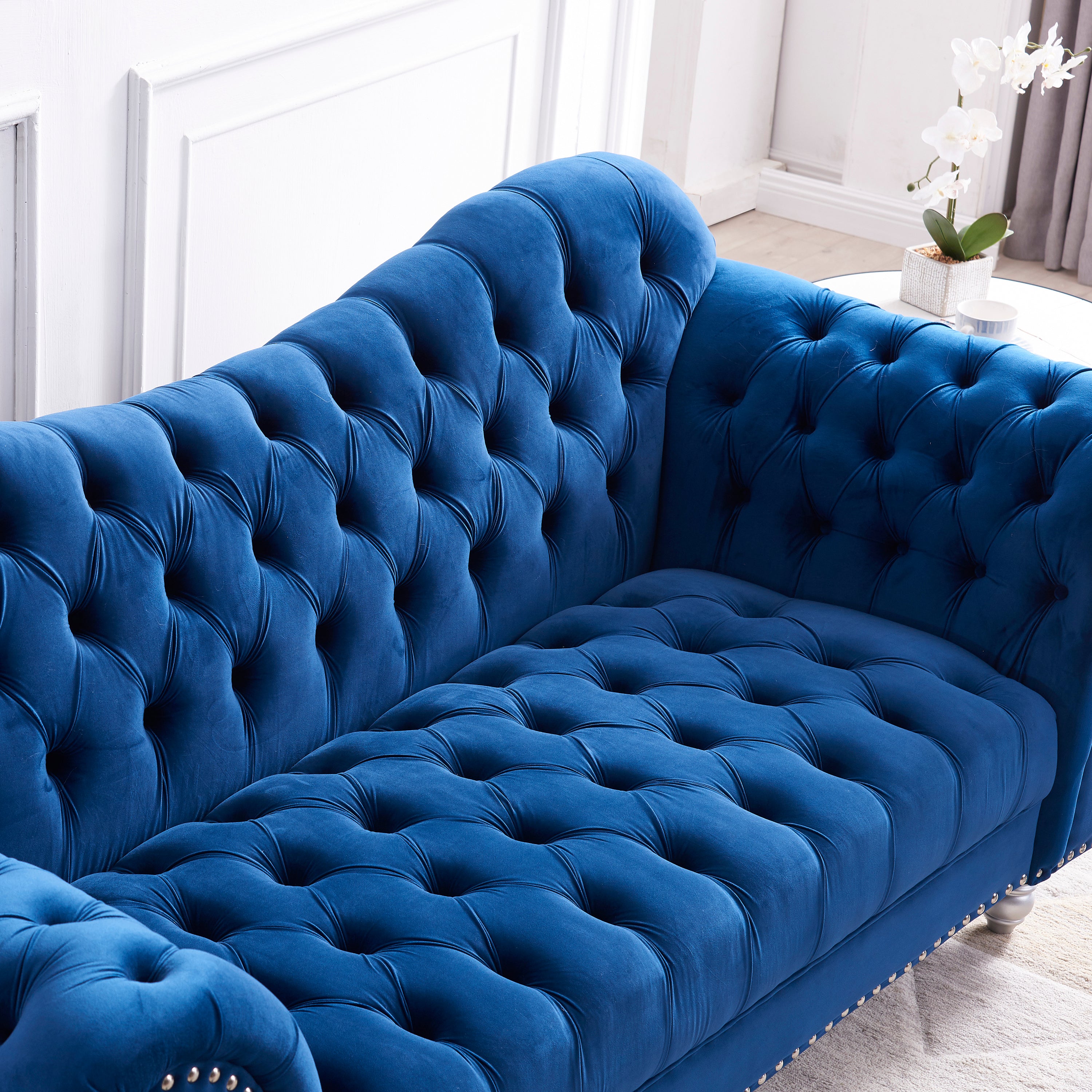 MAICOSY 1/2/3 Seater Sofa set Living Room Velvet Upholstered Loveseat Furniture