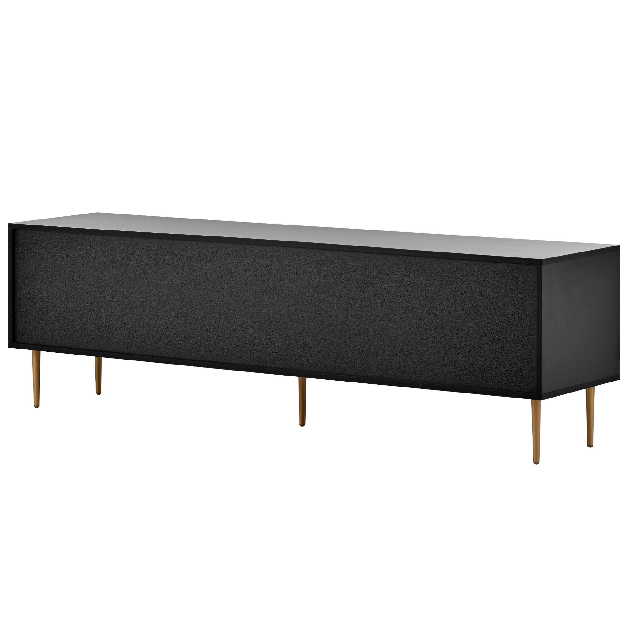 Modern TV Stand with 5 Champagne Legs, TVS Up to 75'' - Black