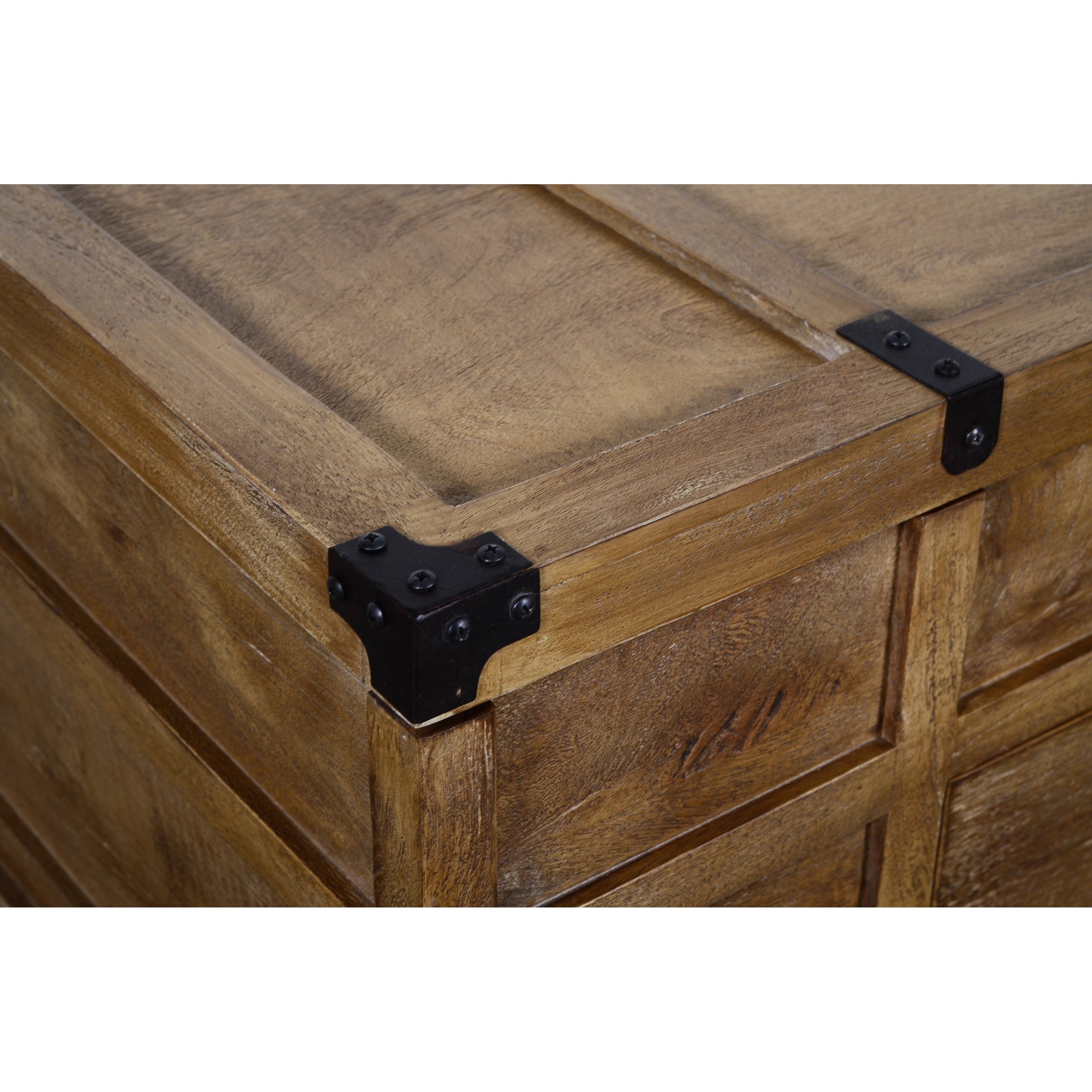 Rustic Single Drawer Mango Wood Coffee Table with Lift Top Storage - Brown