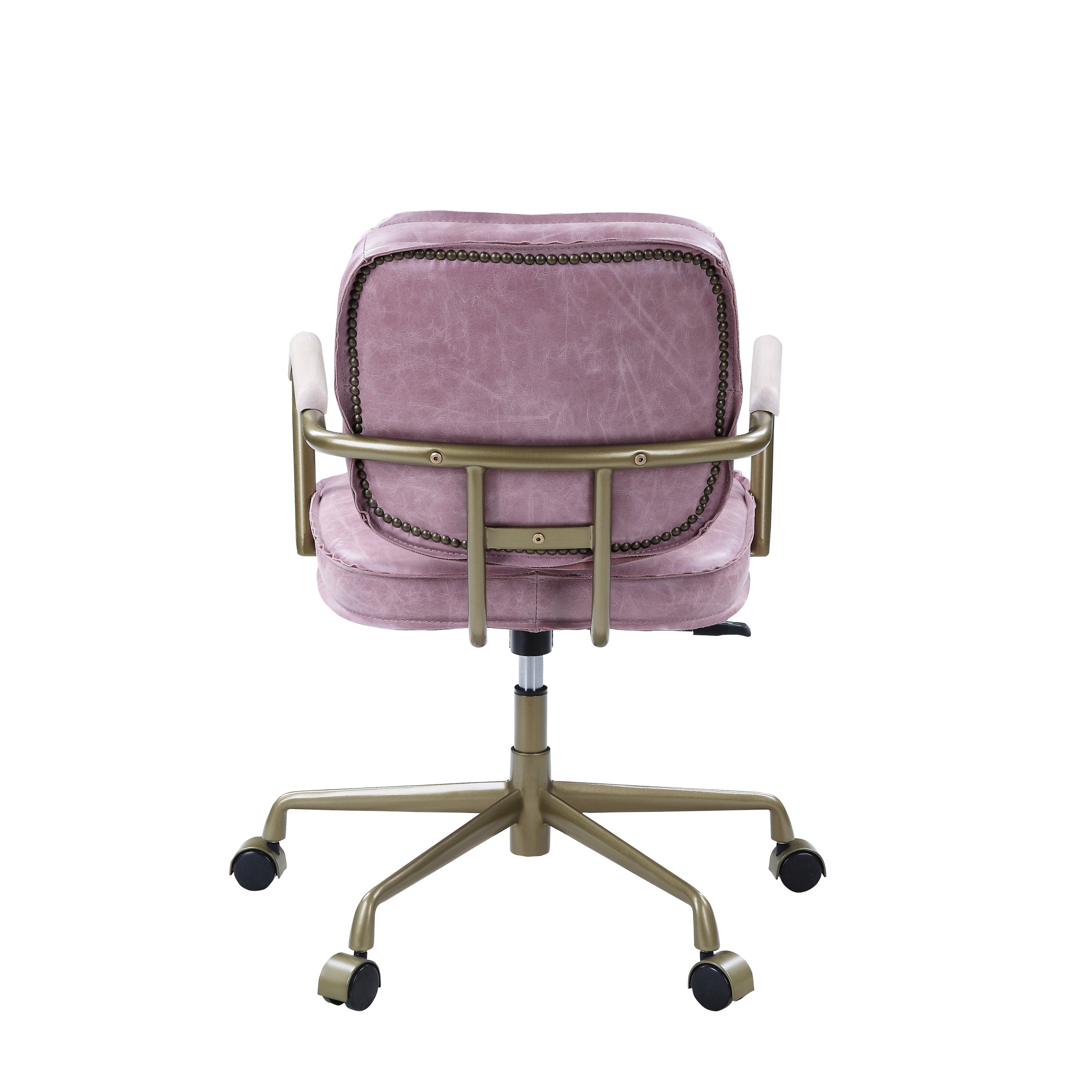 Vintage Office Chair, Top Grain Leather - Pink