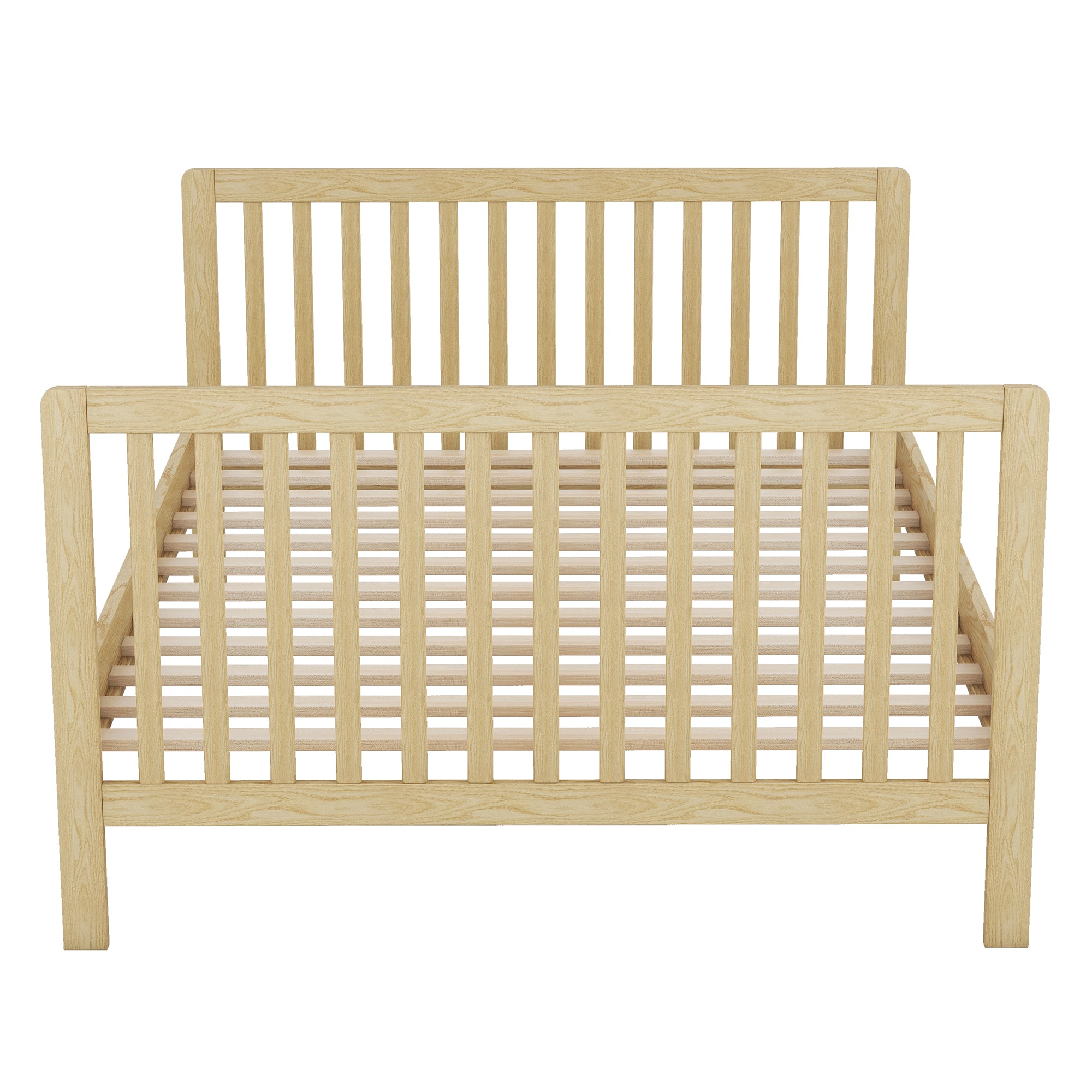 Convertible Crib/Full Size Bed with Changing Table - Natural
