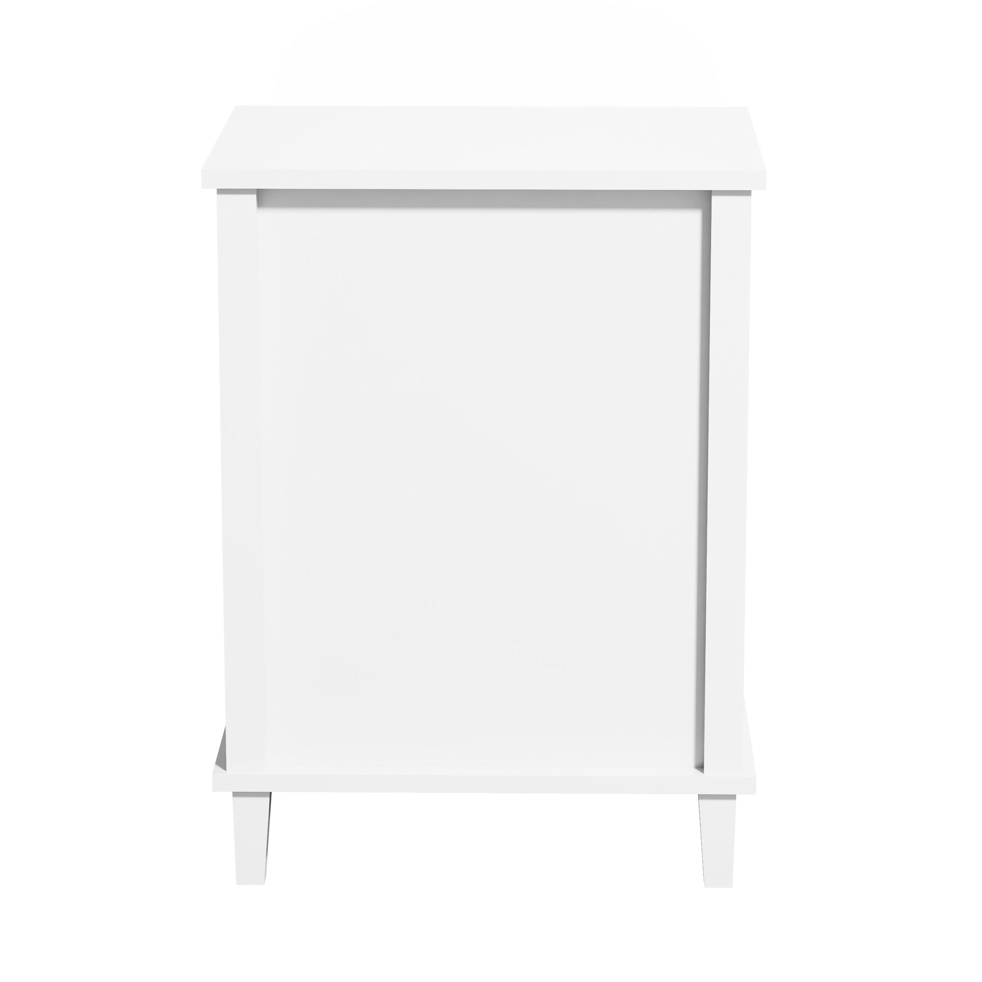 Wooden Nightstand with One Drawer One Shelf for Kids - White