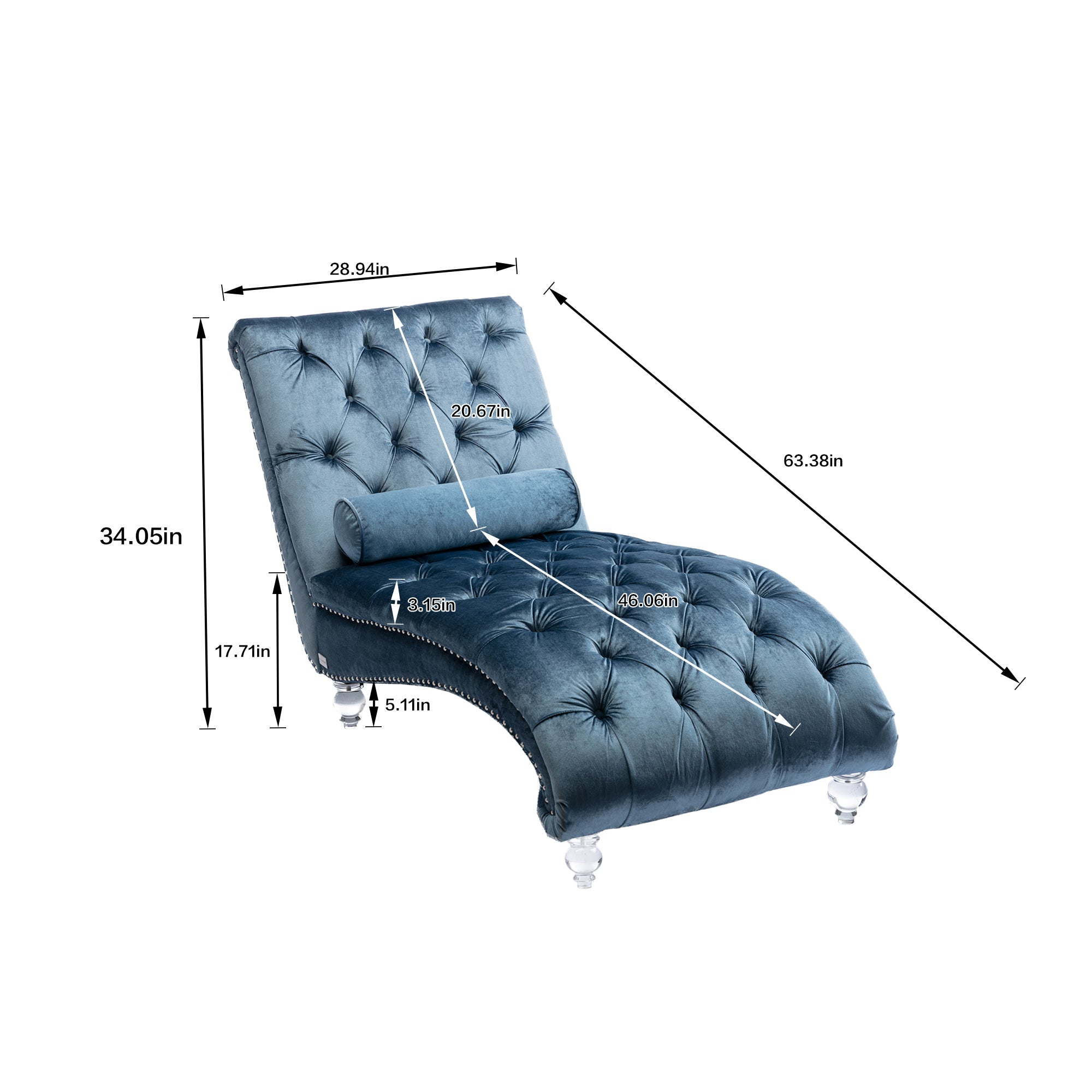 Light Blue Velvet Sofa Chair